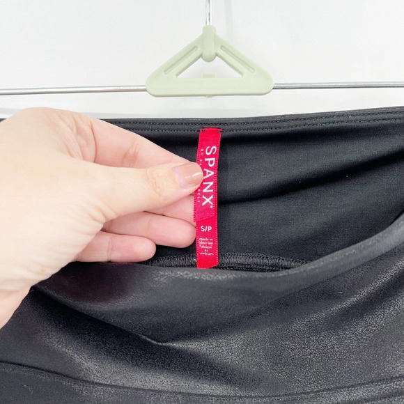 Spanx Ready-To-Wow Faux Leather Ankle Leggings‎ Sz S Black High Waisted Stretch - Picture 5 of 11